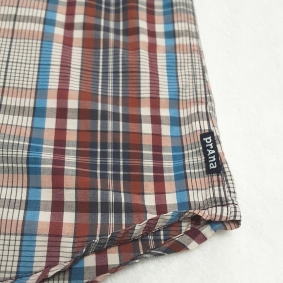 Prana Button Up Plaid Shirt Mens Medium - Picture 4 of 13